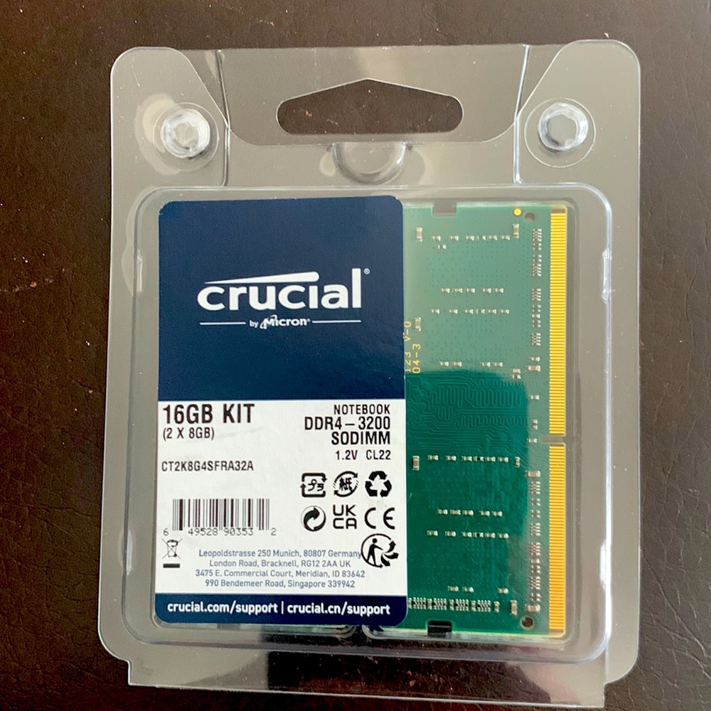 16GB Kit consisting of (2) 8GB DDR4 notebook